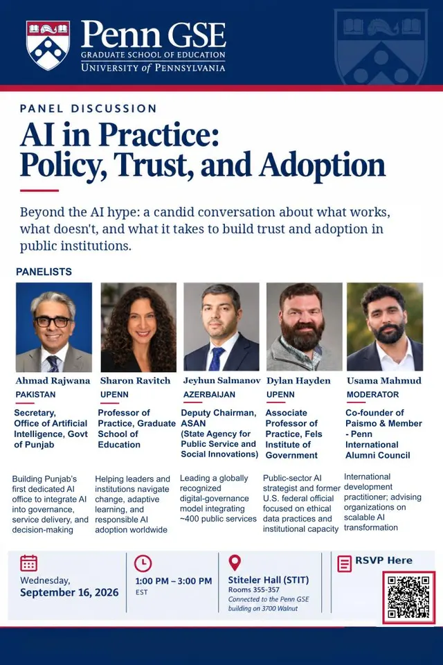 AI in Practice: Policy, Trust and Adoption event poster